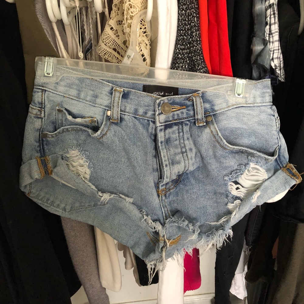 Mustard Seen Cutoff Jean Shorts